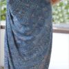 the Indigo Blue Ajrakh Modal Silk Sari with matching blouse piece included