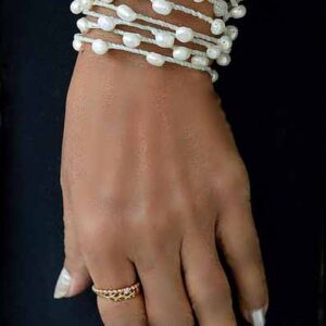 10 LINES FRESH WATER WHITE PEARL BRACELET