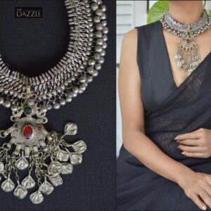 Afghani Kutchi bell choker with pendant