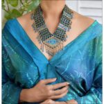 Afghani Alpaca turquoise green stone necklace