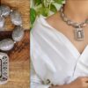 Unique vintage silver plated Tibetan Prayer wheel necklace