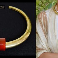 Brass Hasli with detachable Chalcedony Agate Ring