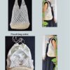 Macrame weave shoulder bag with matching pouch inside