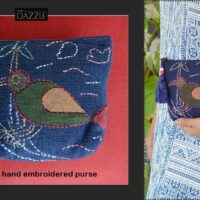 Pure cotton hand embroidered purse
