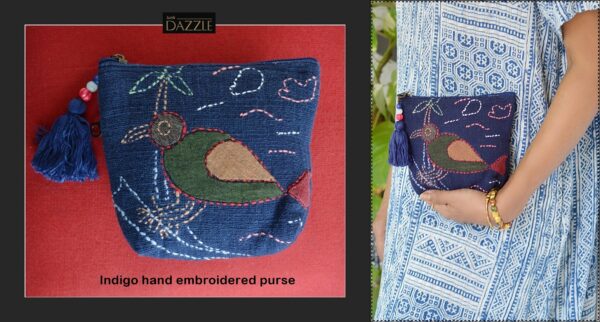 Pure cotton hand embroidered purse