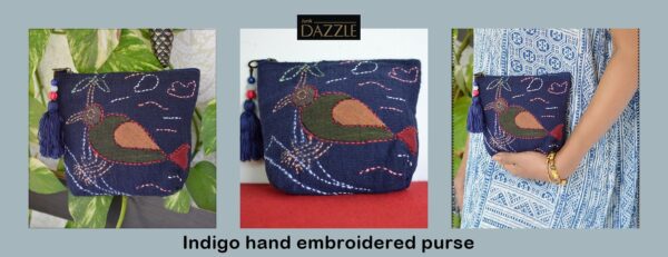 Pure cotton hand embroidered purse