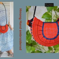 Thai Hmong Unique Embroidery Handmade Bohemian Sling Bag