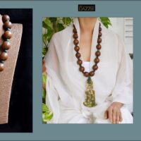 Rare Hongshan Jade pendant with Tibetan Wooden Mediation beads