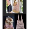 Macrame weave shoulder bag with matching pouch inside