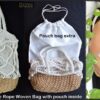 Macrame weave shoulder bag with matching pouch inside