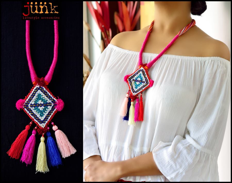 Make It for Less: Beaded Pendant Necklace - A Beautiful Mess