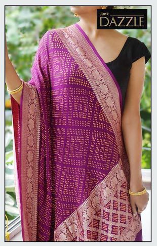 Exclusive rai bandhej garchola weaving saree on pure khaddi georgette |  Welcome to Bristi Dresses LLC - World of Indian Ethnic Collection