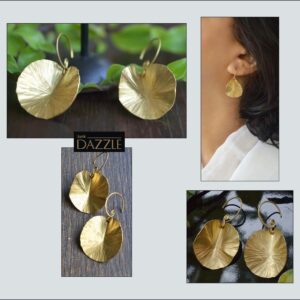 Brass hammered lotus leaves